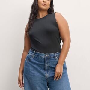 Everlane The Supima Short Tank in black Size M NWOT